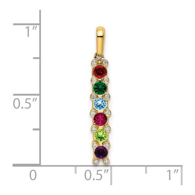 14K Yellow Gold 1/20 ct tw Diamond Personalized Family Pendant – view 5