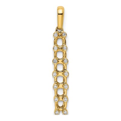 14K Yellow Gold 1/20 ct tw Diamond Personalized Family Pendant – view 6