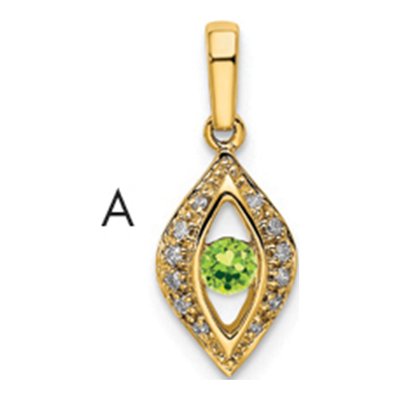 14K Yellow Gold 1/20 ct tw Diamond Family Pendant