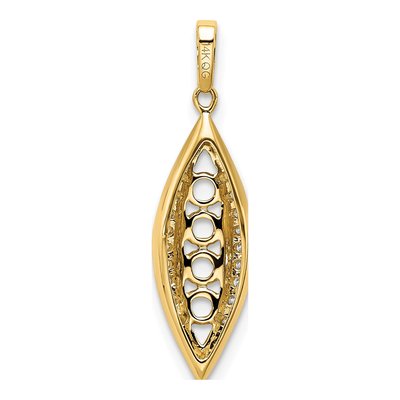 14K Yellow Gold 0.09 ct tw Diamond Personalized Family Pendant – view 4