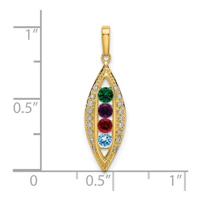 14K Yellow Gold 0.09 ct tw Diamond Personalized Family Pendant – view 5