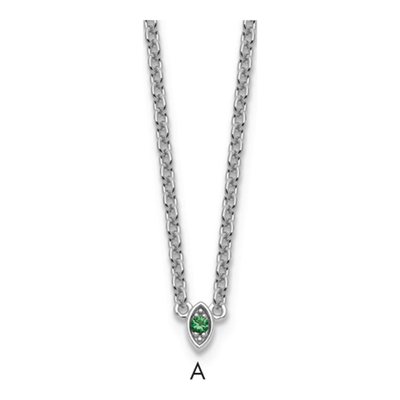 14K White Gold Mother's Birthstone Necklace