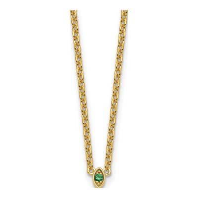 14K Yellow Gold Personalized Birthstone Necklace – view 2