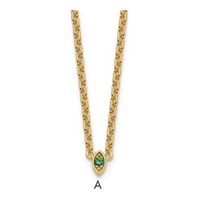 14K Yellow Gold Personalized Birthstone Necklace