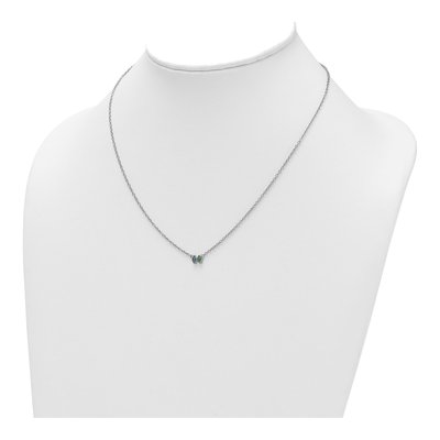 14K White Gold 2-Stone Mother's Birthstone Necklace – view 4