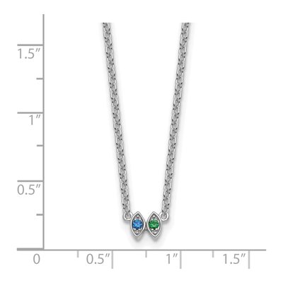 14K White Gold 2-Stone Mother's Birthstone Necklace – view 6