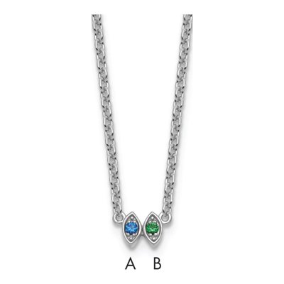 14K White Gold Personalized Mother's Necklace