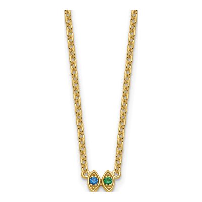 14K Yellow Gold Personalized 2-Stone Mother's Necklace – view 2