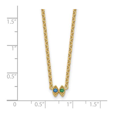14K Yellow Gold Personalized 2-Stone Mother's Necklace – view 6
