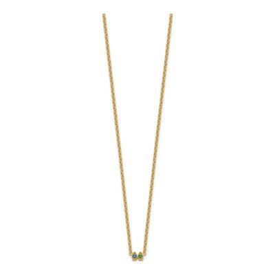 14K Yellow Gold Personalized 2-Stone Mother's Necklace – view 3