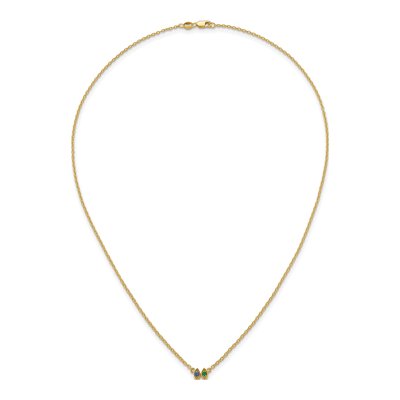 14K Yellow Gold Personalized 2-Stone Mother's Necklace – view 5
