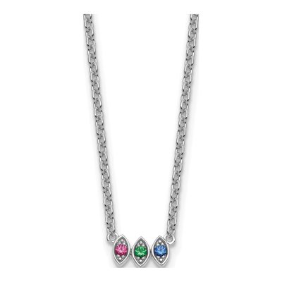 14K White Gold Personalized 3-Stone Mother's Necklace – view 2