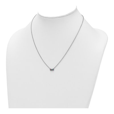 14K White Gold Personalized 3-Stone Mother's Necklace – view 4