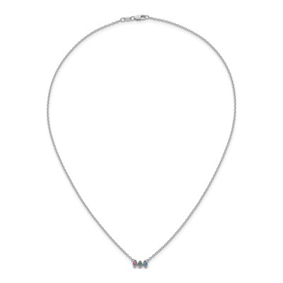 14K White Gold Personalized 3-Stone Mother's Necklace – view 5