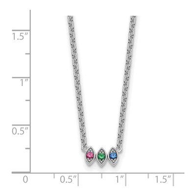 14K White Gold Personalized 3-Stone Mother's Necklace – view 6