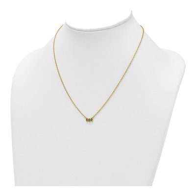 14K Yellow Gold 3-Stone Mother's Necklace – view 4