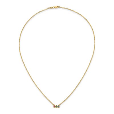 14K Yellow Gold 3-Stone Mother's Necklace – view 5