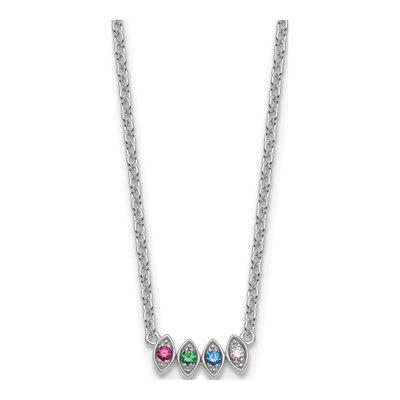 14K White Gold Personalized 4-Stone Mother's Necklace – view 2