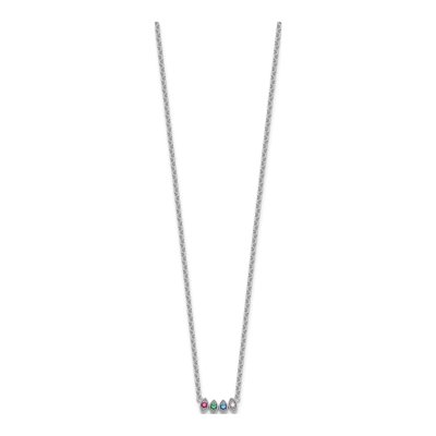 14K White Gold Personalized 4-Stone Mother's Necklace – view 3