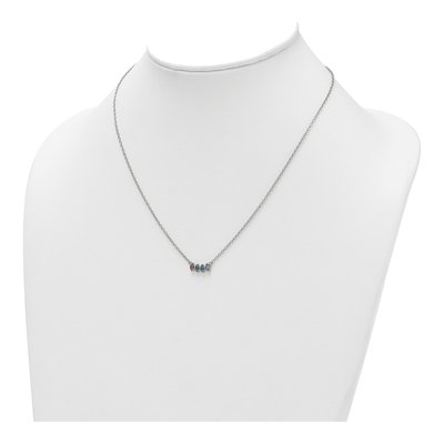 14K White Gold Personalized 4-Stone Mother's Necklace – view 4