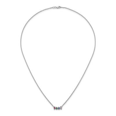 14K White Gold Personalized 4-Stone Mother's Necklace – view 5