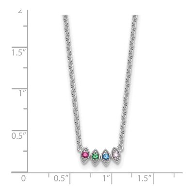 14K White Gold Personalized 4-Stone Mother's Necklace – view 6