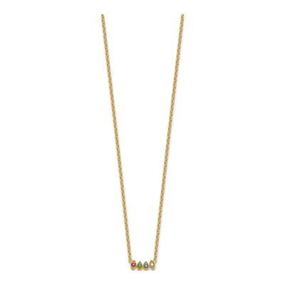 14K Yellow Gold 4-Stone Birthstone Mother's Necklace – view 3