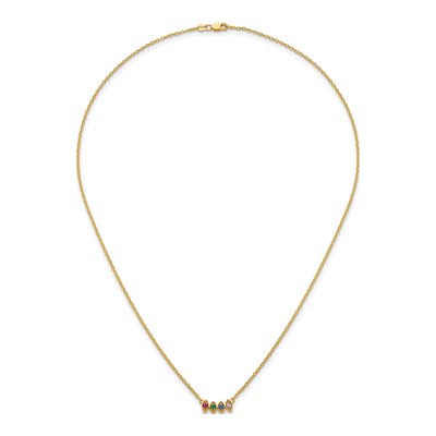 14K Yellow Gold 4-Stone Birthstone Mother's Necklace – view 5