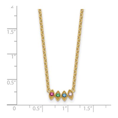 14K Yellow Gold 4-Stone Birthstone Mother's Necklace – view 6