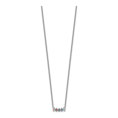 14K White Gold 5-Stone Birthstone Mother's Necklace – view 3