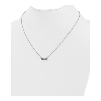 14K White Gold 5-Stone Birthstone Mother's Necklace – view 4