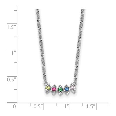 14K White Gold 5-Stone Mother's Necklace – view 6