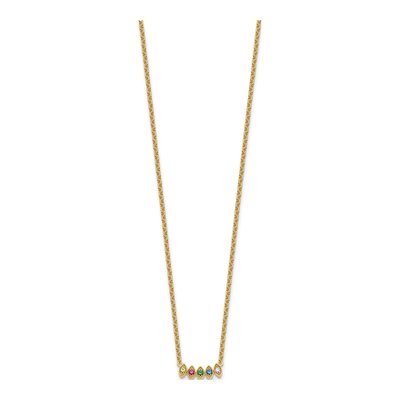 14K Yellow Gold 5-Stone Birthstone Mother's Necklace – view 3