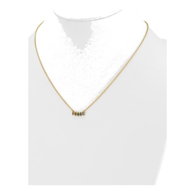 14K Yellow Gold 5-Stone Birthstone Mother's Necklace – view 4