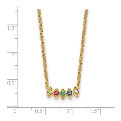 14K Yellow Gold 5-Stone Birthstone Mother's Necklace – view 6