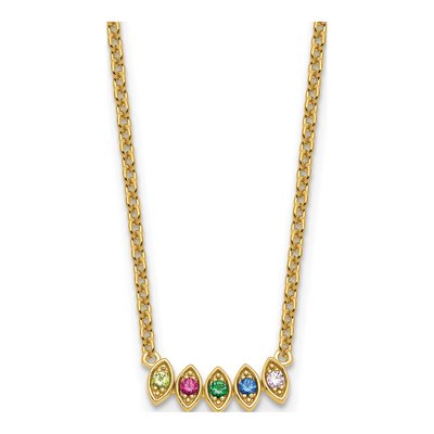 14K Yellow Gold Personalized 5-Stone Mother's Necklace – view 2