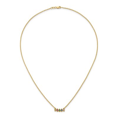 14K Yellow Gold Personalized 5-Stone Mother's Necklace – view 5