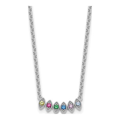 14K White Gold 6-Stone Birthstone Necklace – view 2