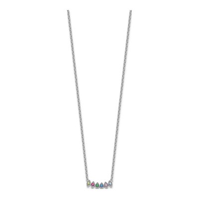 14K White Gold 6-Stone Birthstone Necklace – view 3