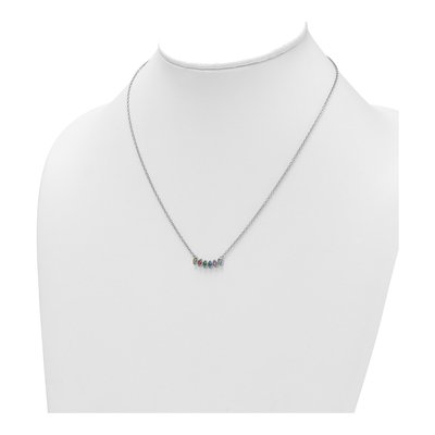 14K White Gold 6-Stone Birthstone Necklace – view 4