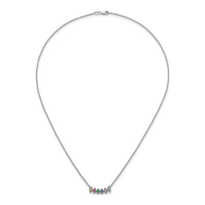 14K White Gold 6-Stone Birthstone Necklace – view 5