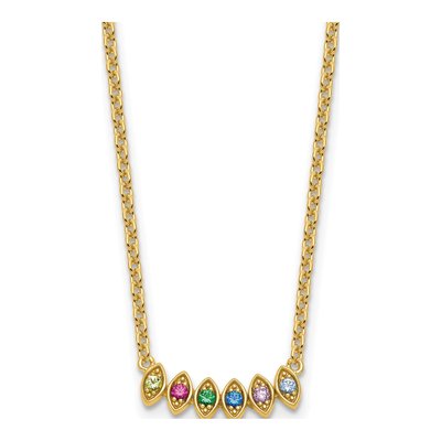 14K Yellow Gold 6-Birthstone Mother's Necklace – view 2