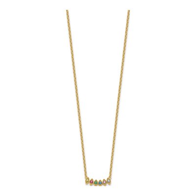 14K Yellow Gold 6-Birthstone Mother's Necklace – view 3