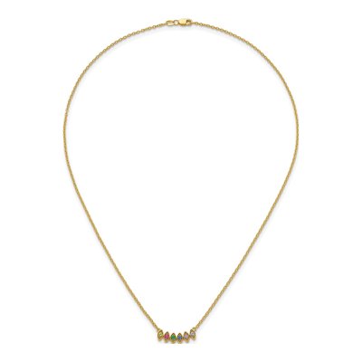 14K Yellow Gold 6-Birthstone Mother's Necklace – view 5