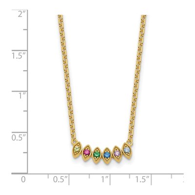 14K Yellow Gold 6-Birthstone Mother's Necklace – view 6
