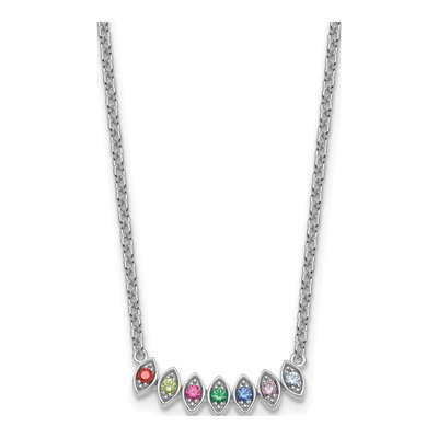 14K White Gold Personalized Mother's Birthstone Necklace – view 2