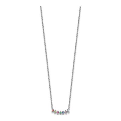 14K White Gold Personalized Mother's Birthstone Necklace – view 3