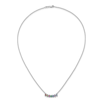 14K White Gold Personalized Mother's Birthstone Necklace – view 5