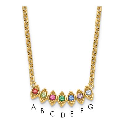 14K Yellow Gold Personalized Mother's Necklace