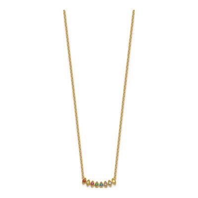 14K Yellow Gold Personalized Mother's Birthstone Necklace – view 3